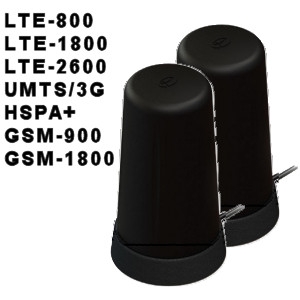 MIMO-Set Panorama LPBEM-7-27 Breitband-Magnethaftantenne mit 5 dBi Gewinn für Mobilfunk (alle LTE-Frequenzen, 3G + 2G)